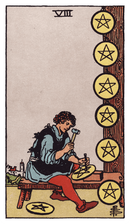 Eight of Pentacles tarot card