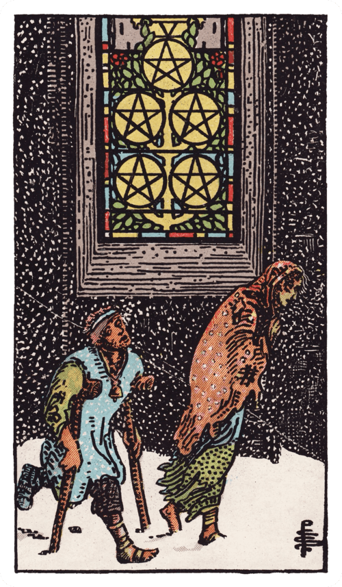 Five of Pentacles tarot card