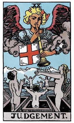 Judgement tarot card (reversed)