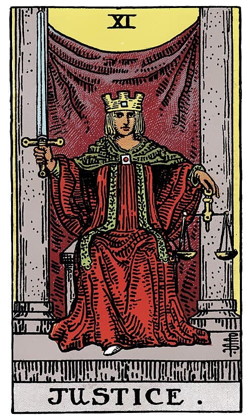 Justice tarot card