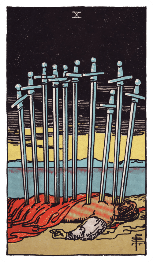 Ten of Swords tarot card