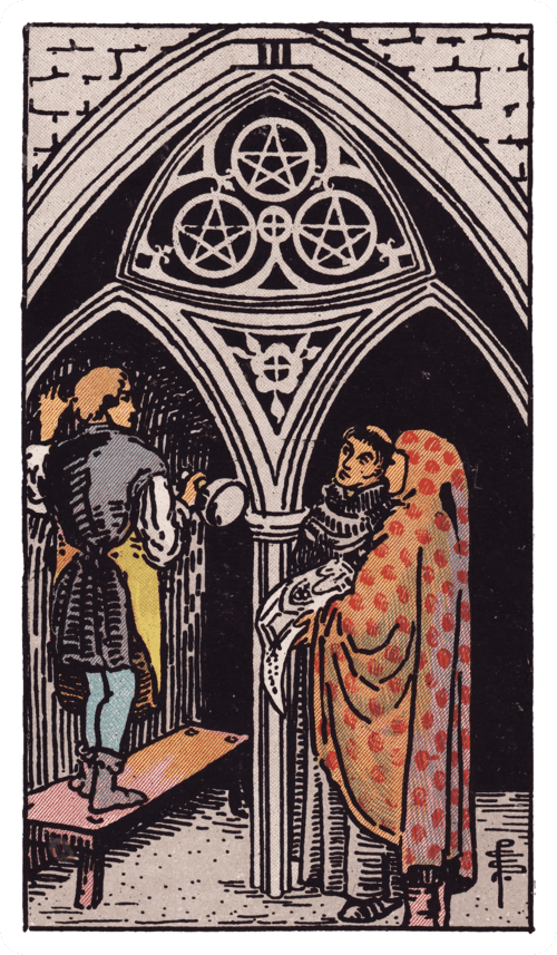 Three of Pentacles tarot card