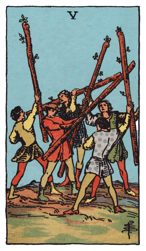 Five of Wands tarot card