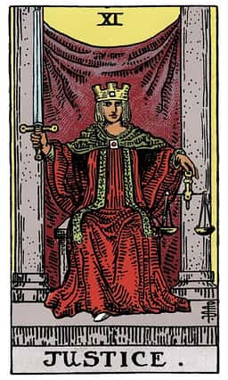 Justice tarot card (reversed)
