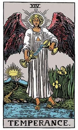 Temperance tarot card (reversed)