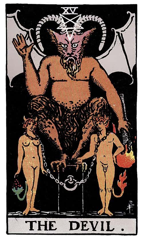 The Devil tarot card (reversed)