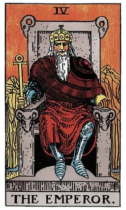 The Emperor tarot card (reversed)